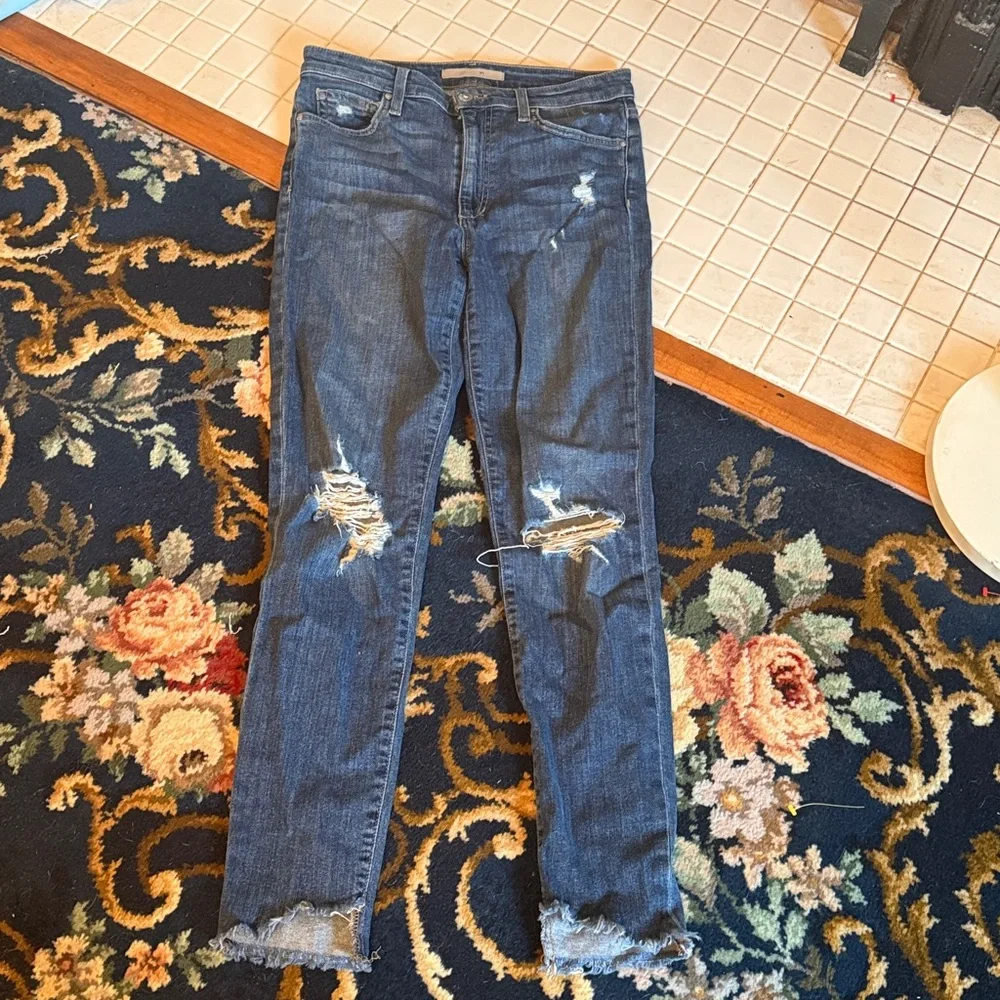 Joe’s High Rise Skinny ankle‎ distressed jeans- worn a few times.